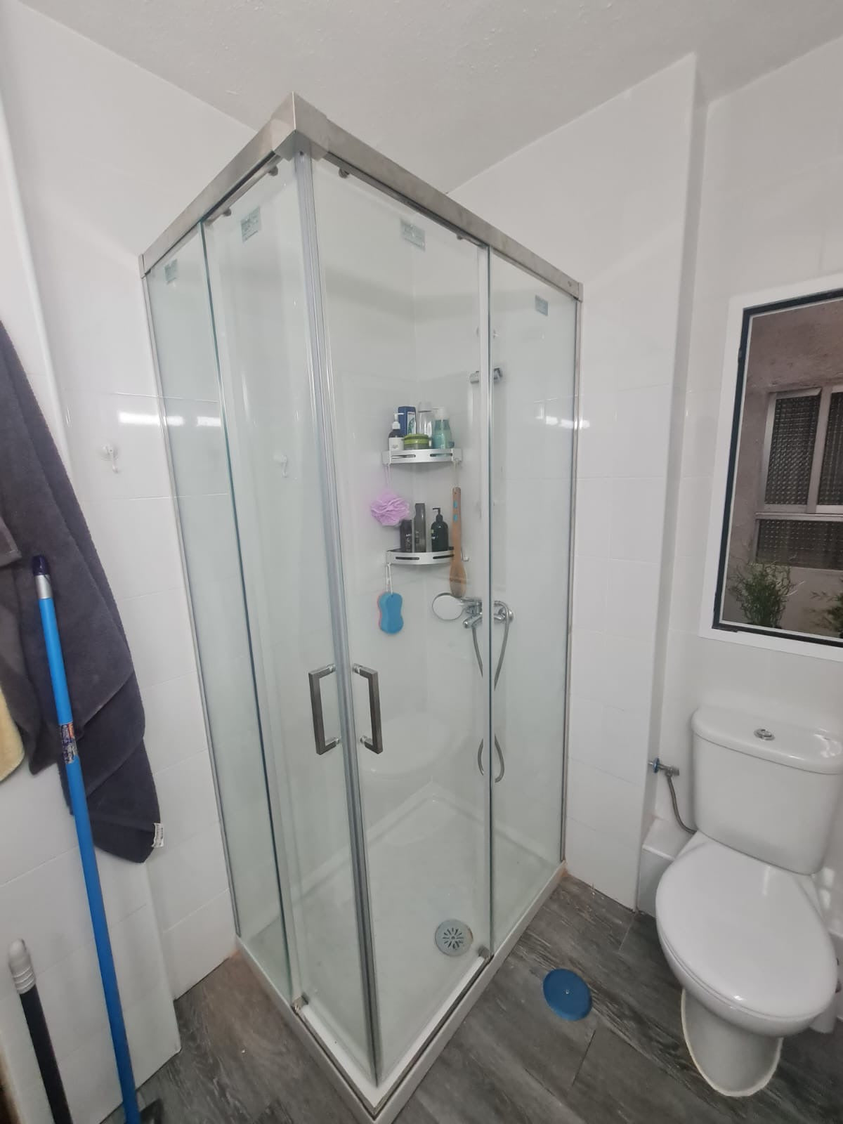 Mampara de ducha CLOE rectangular 2 fijos + 2 puertas correderas vidrio 6 mm. ACERO INOXIDABLE